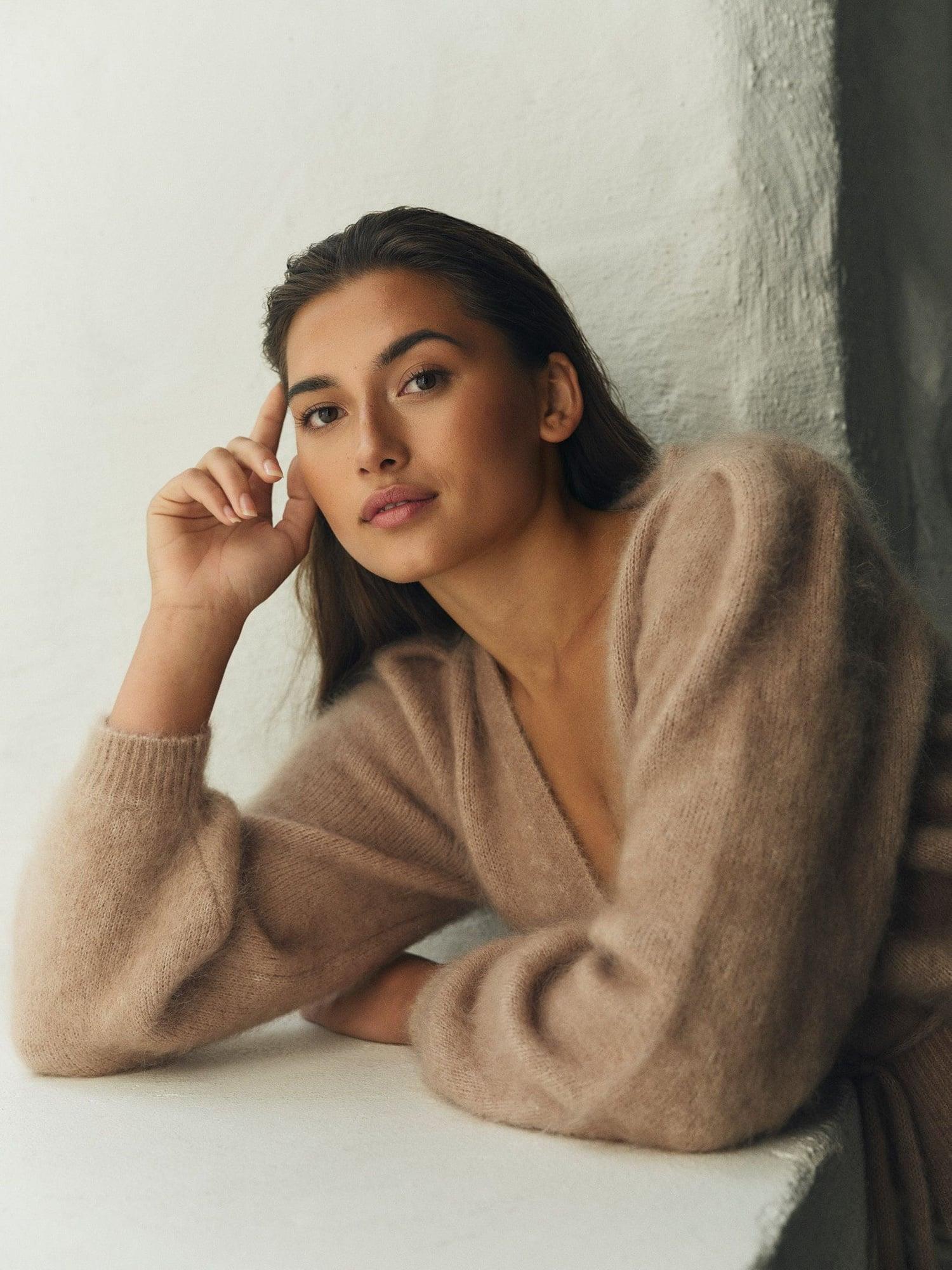 Malin Chunky Cardigan Hazel Beige