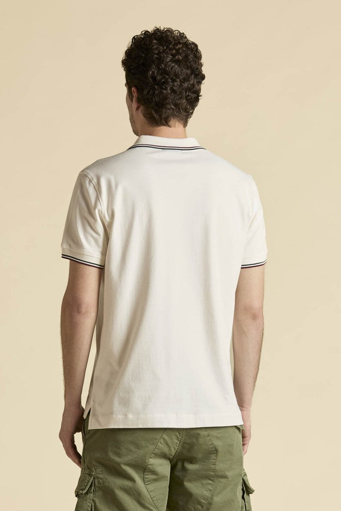 Polo shirt open collar and chest pocket Offwhite