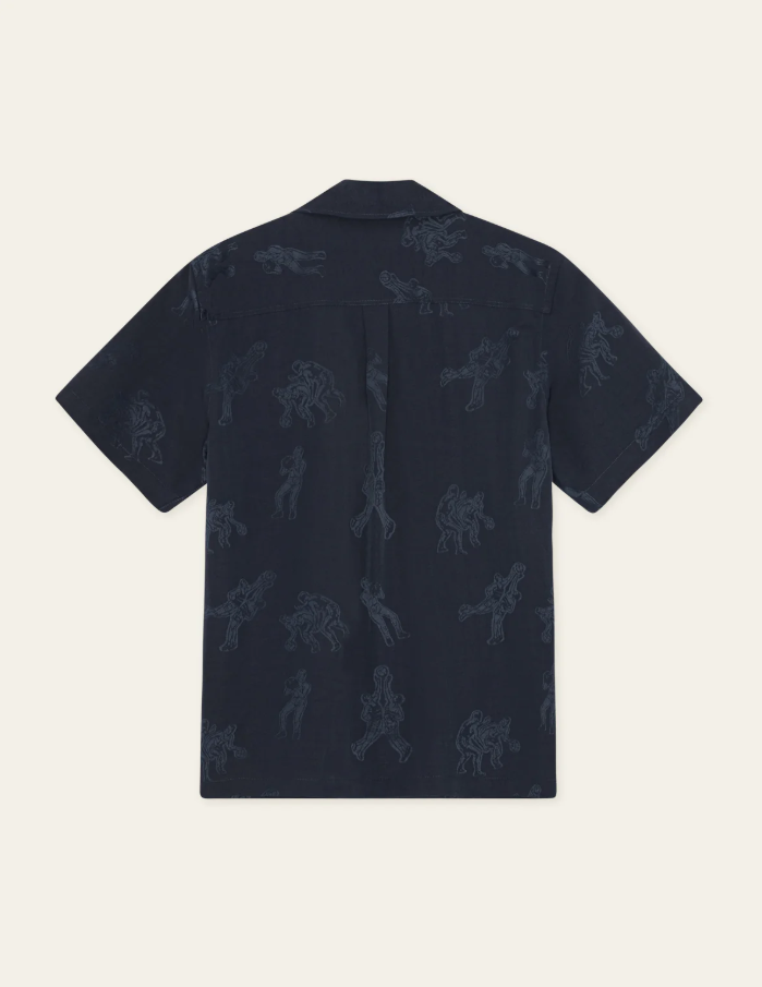 Lesley Players Jacquard SS Shirt Dark Navy