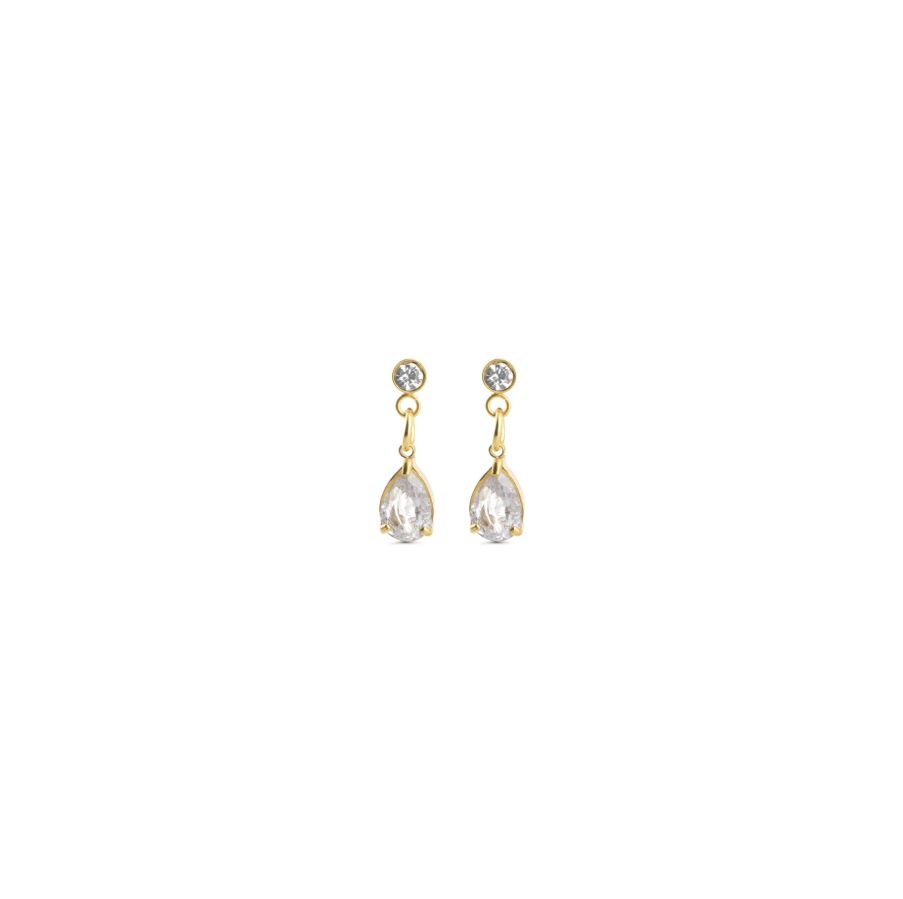 Roslyn Crystal Stud Earrings Gold