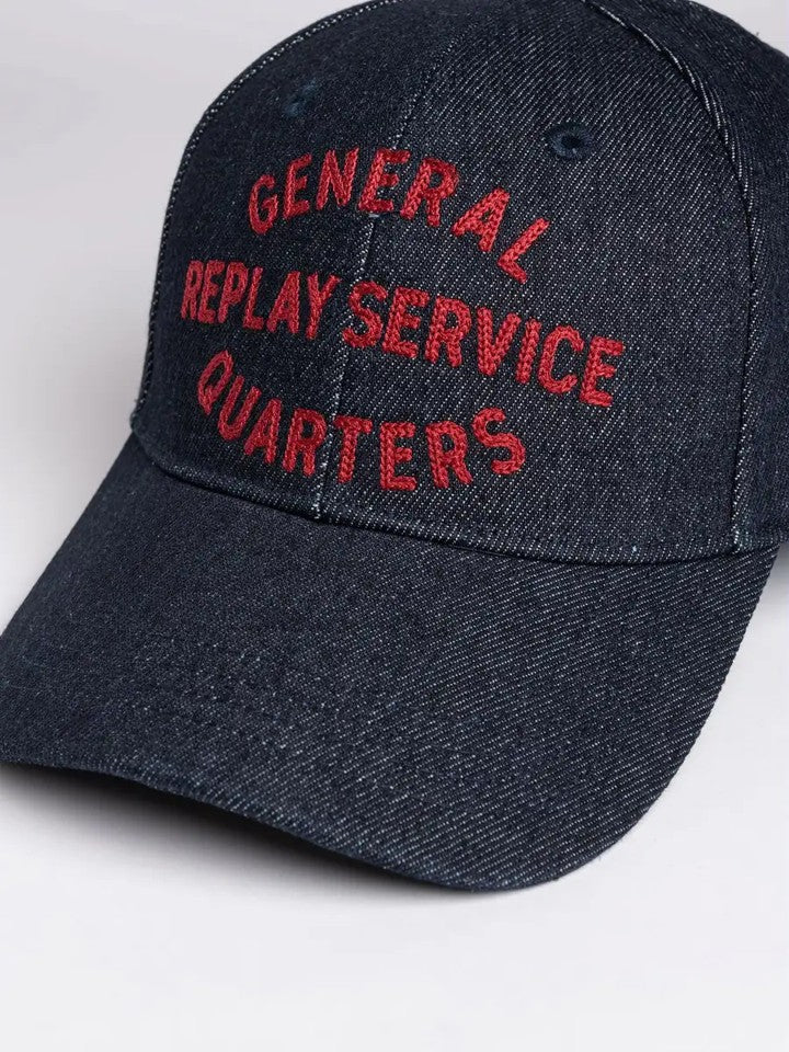 Denim Cap With Embroidery Night Denim