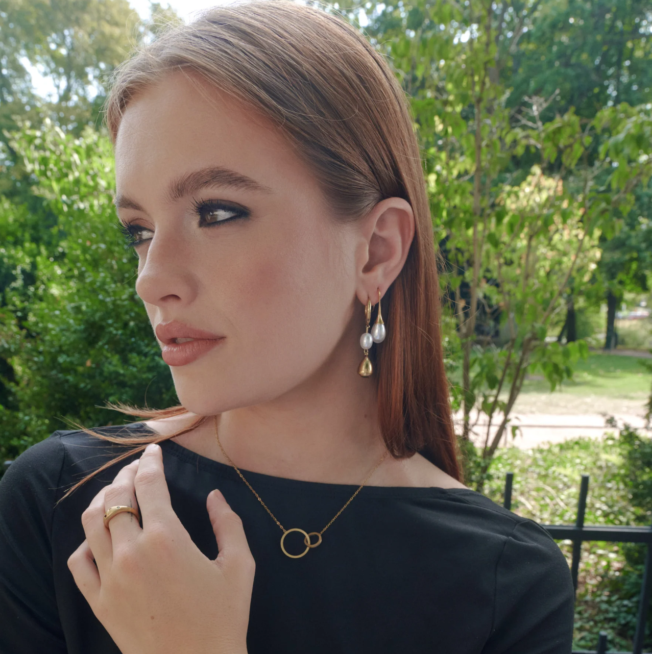 Janni Pearl Earrings Stainless Steel Gold