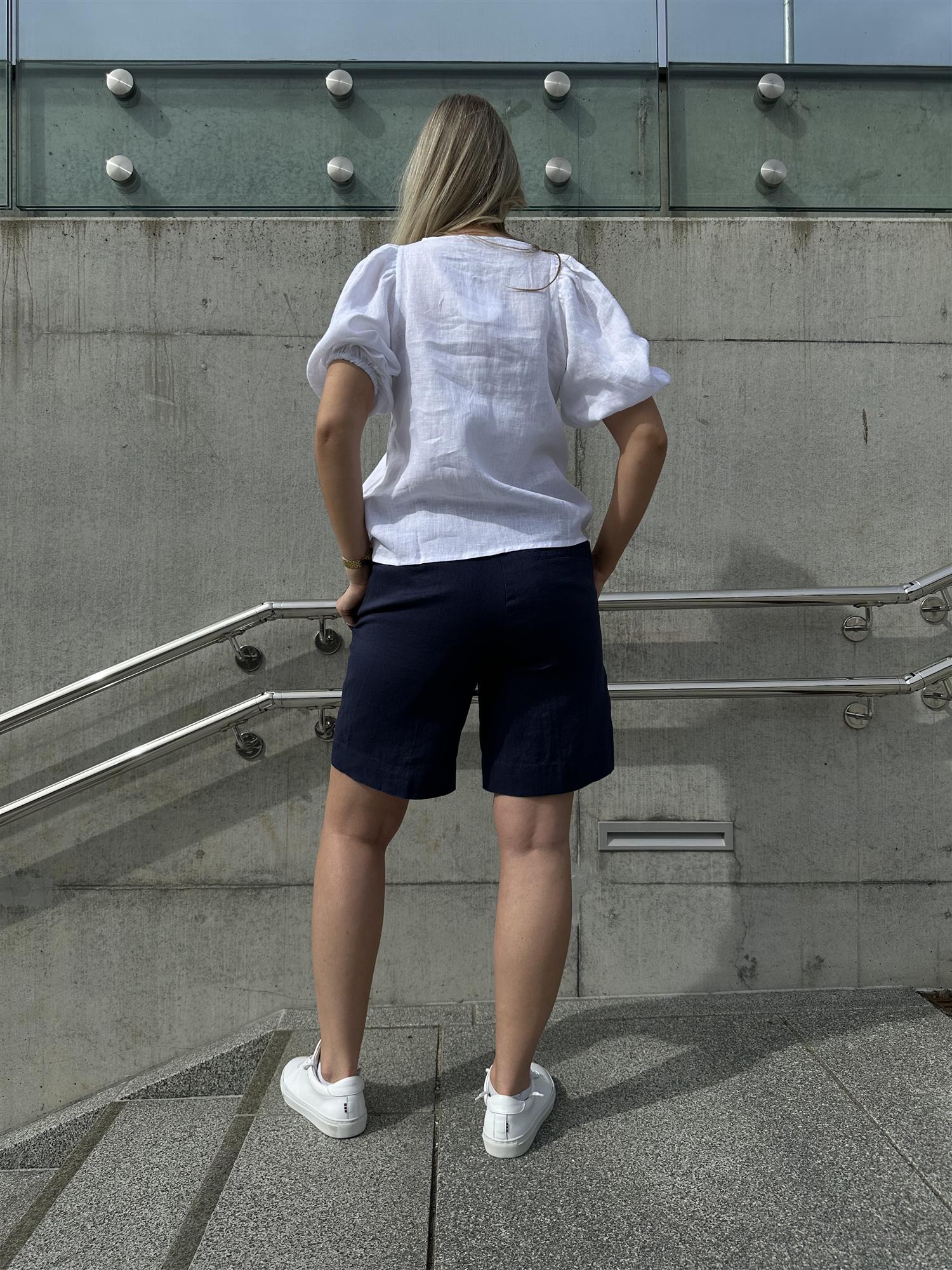 Katy Linen Shorts Indigo