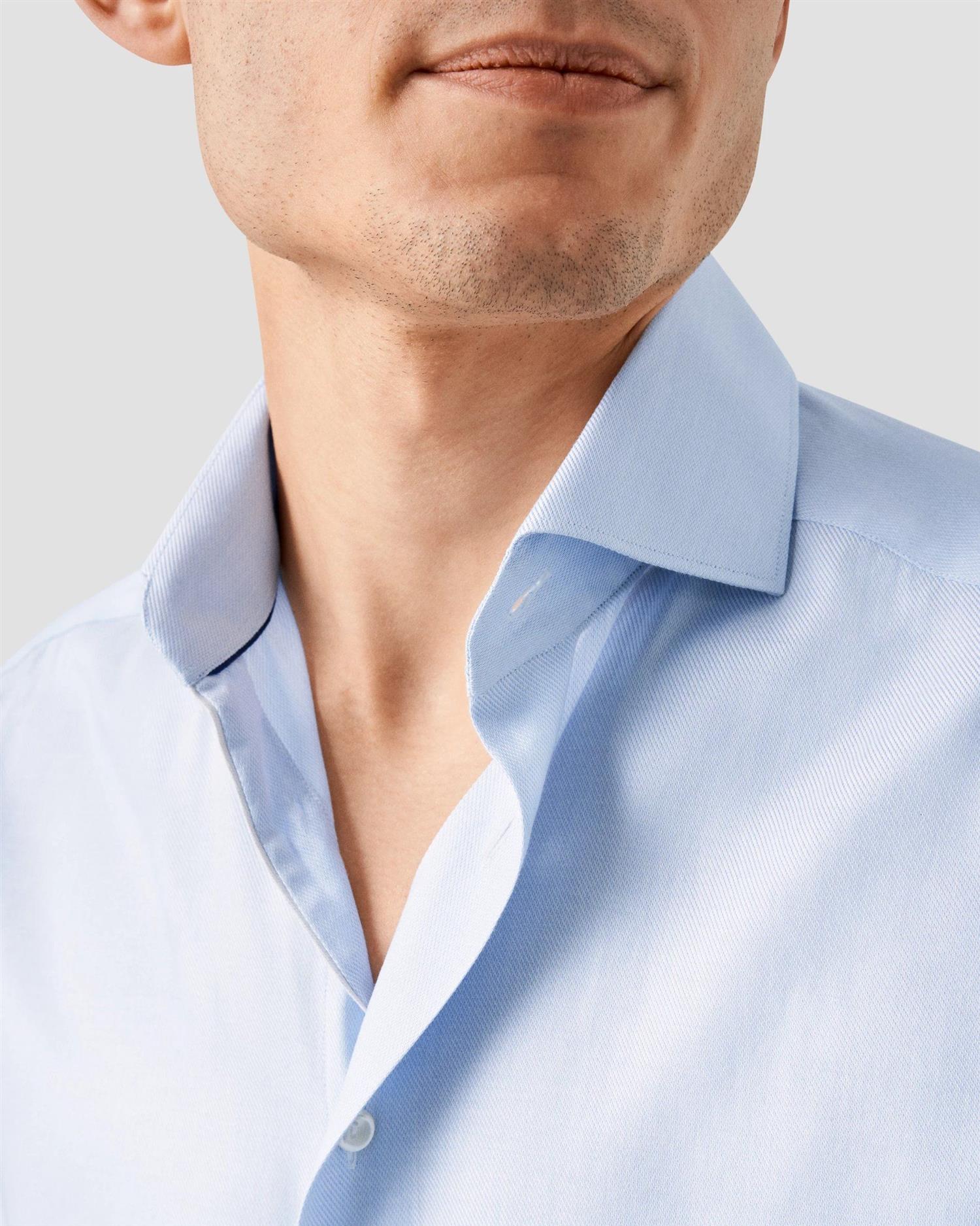 LIGHT BLUE MELANGE SEMI SOLID SLIM SHIRT Fine Twill