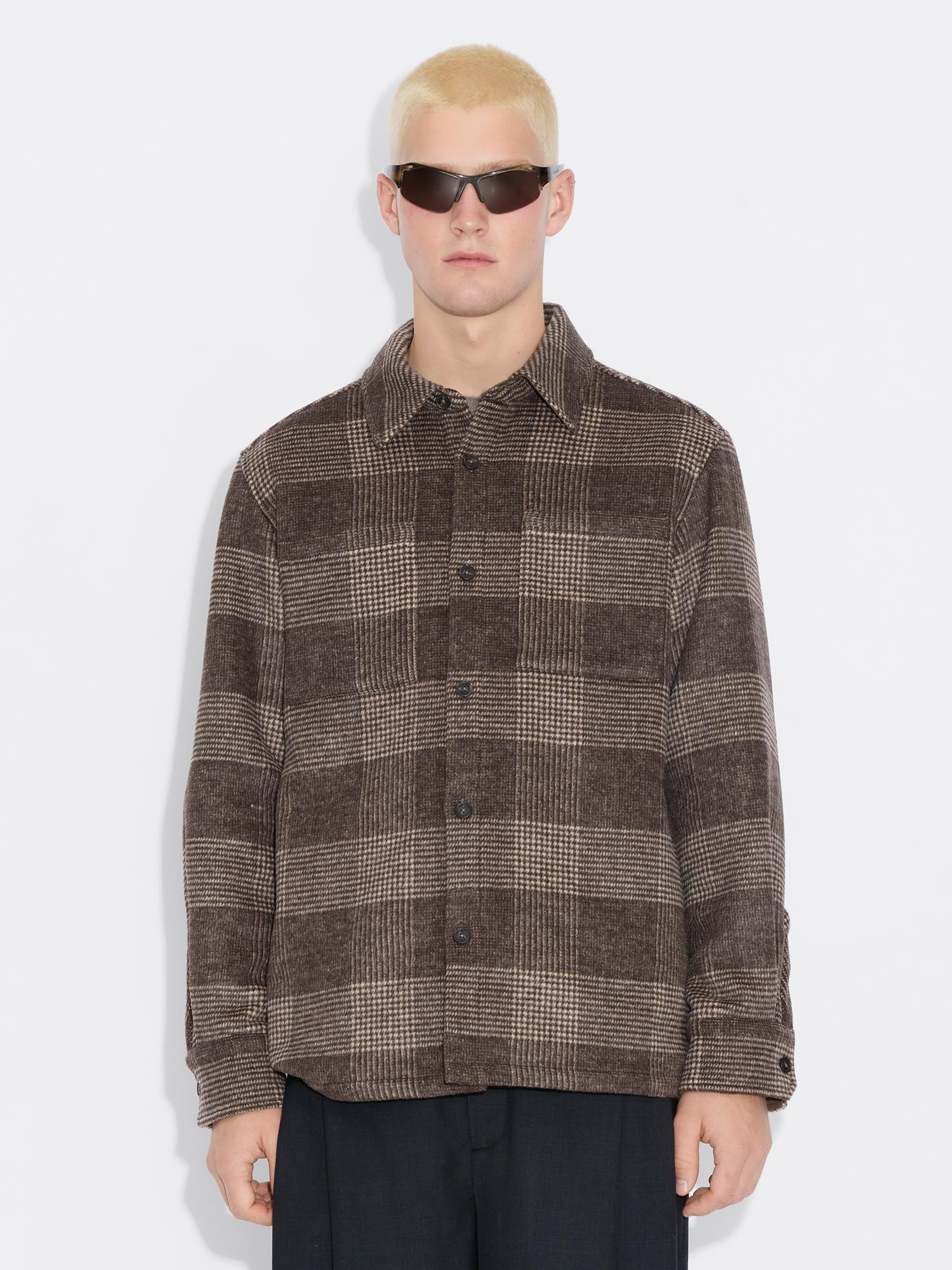Mildew Flannel Overshirt Brown Check