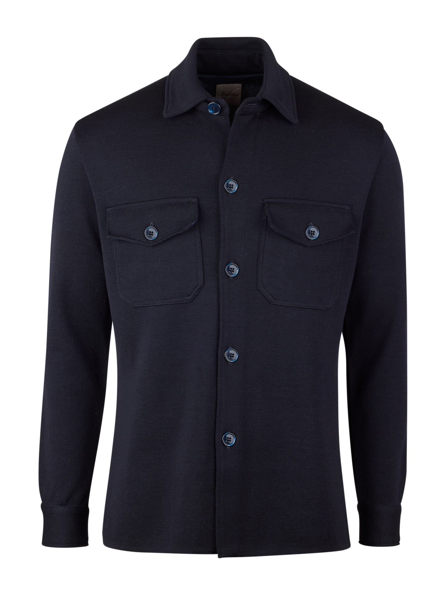 Navy Overshirt Knitted Milano Merino Wool