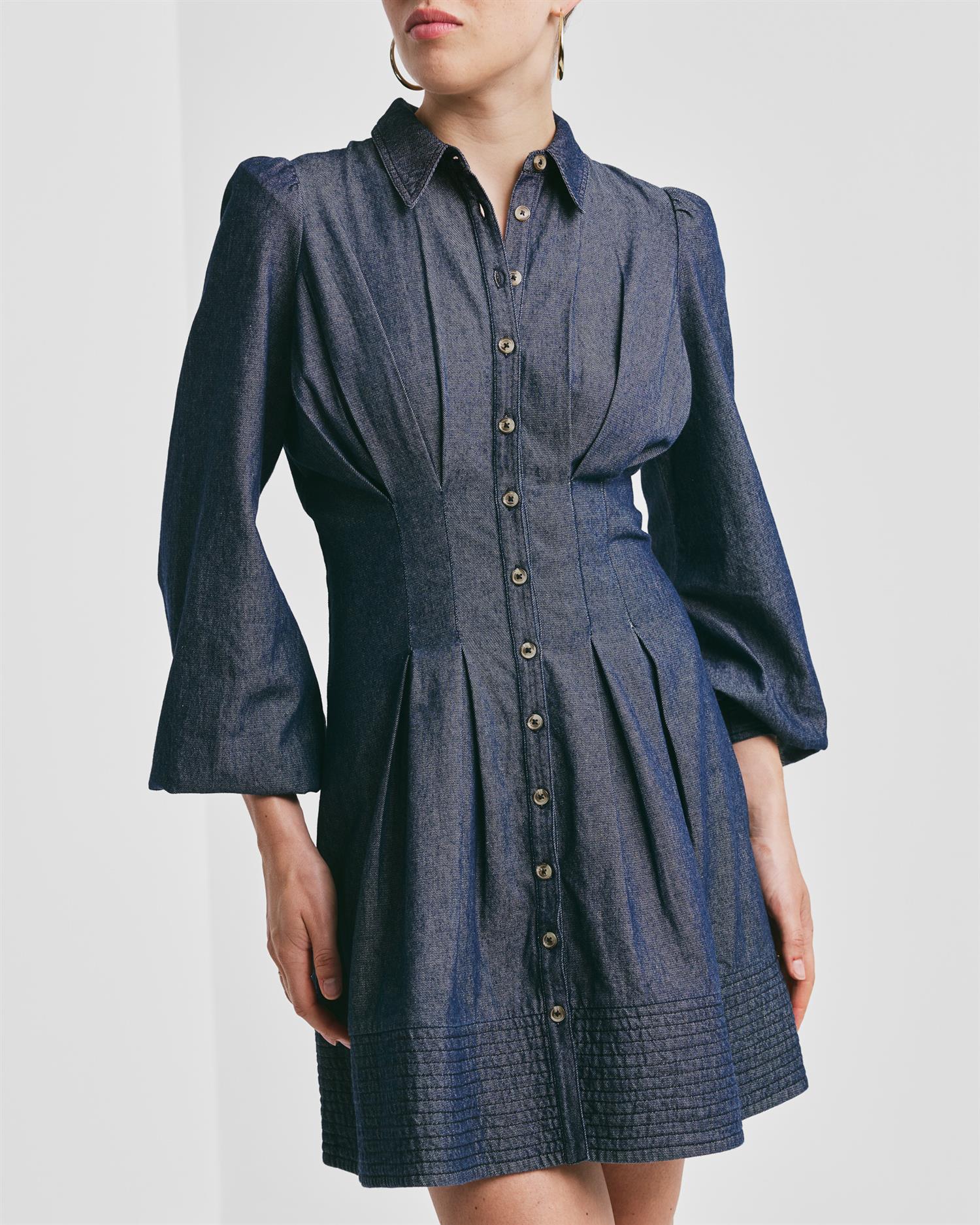 Denim Fitted Dress AW25 Dark Blue