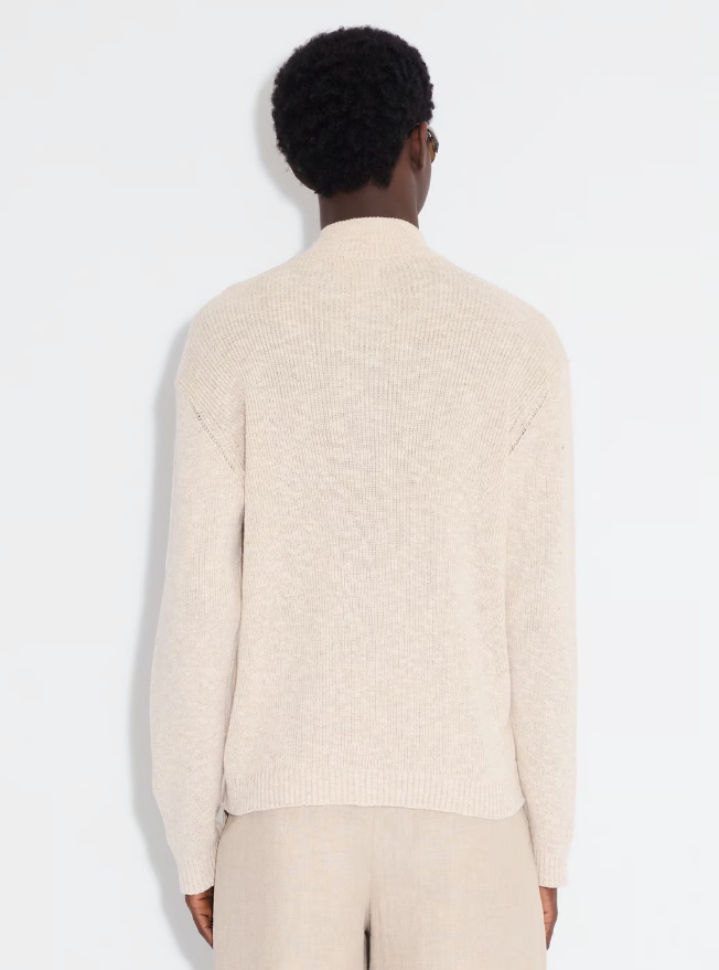 ATLANTIC ZIP CARDIGAN SAND MIX