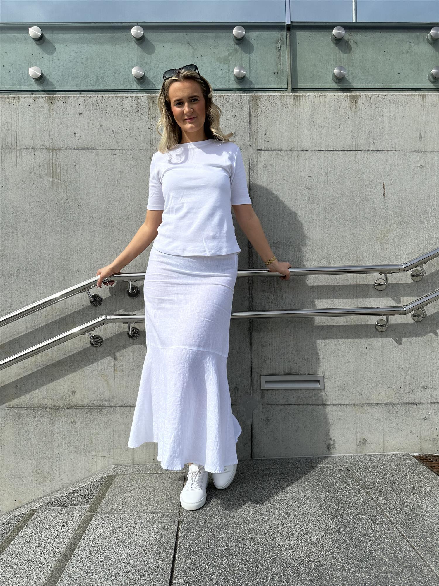 Pippi Linen Skirt White