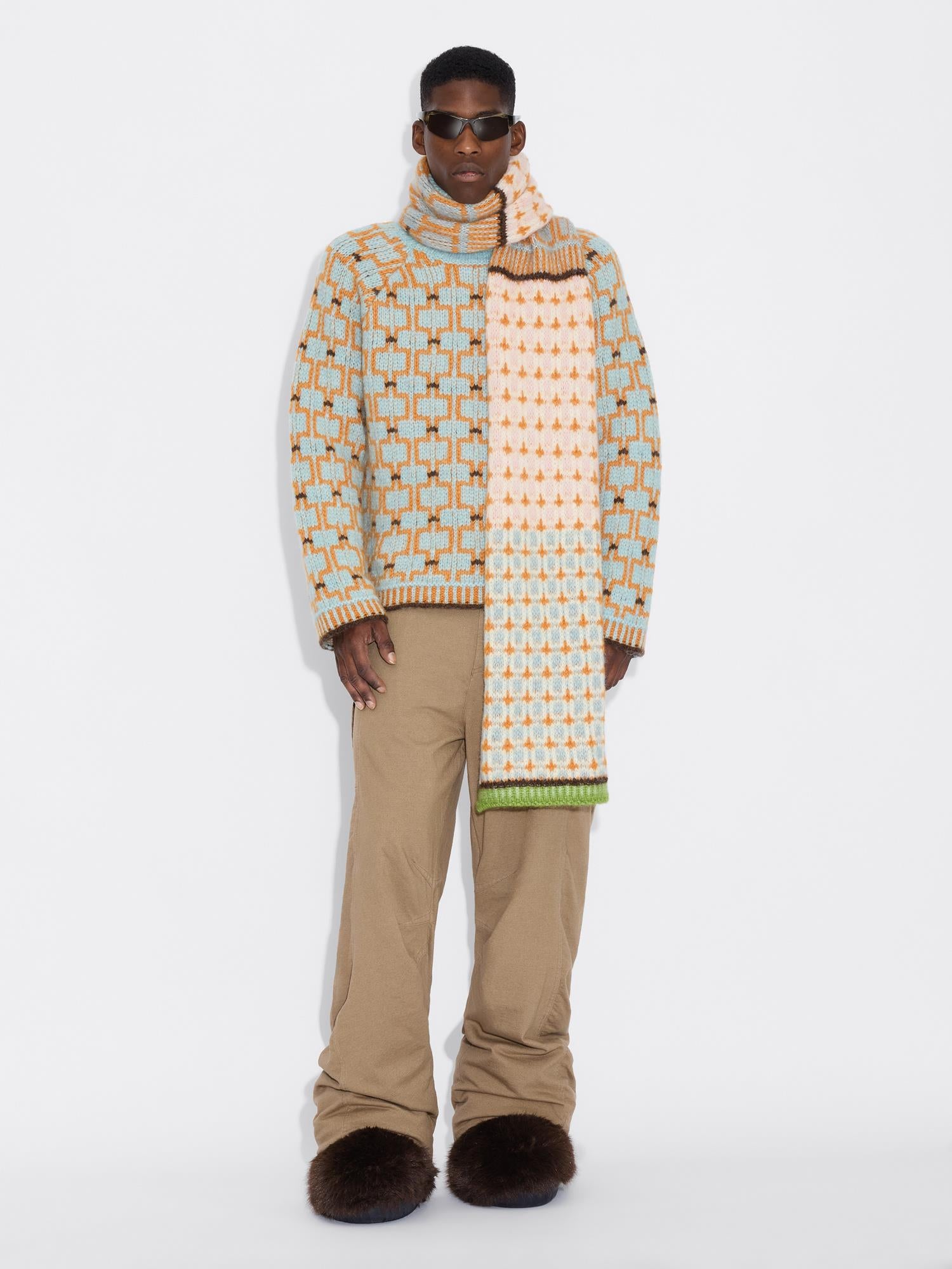 Norwegian Wool Scarf Blue Mix