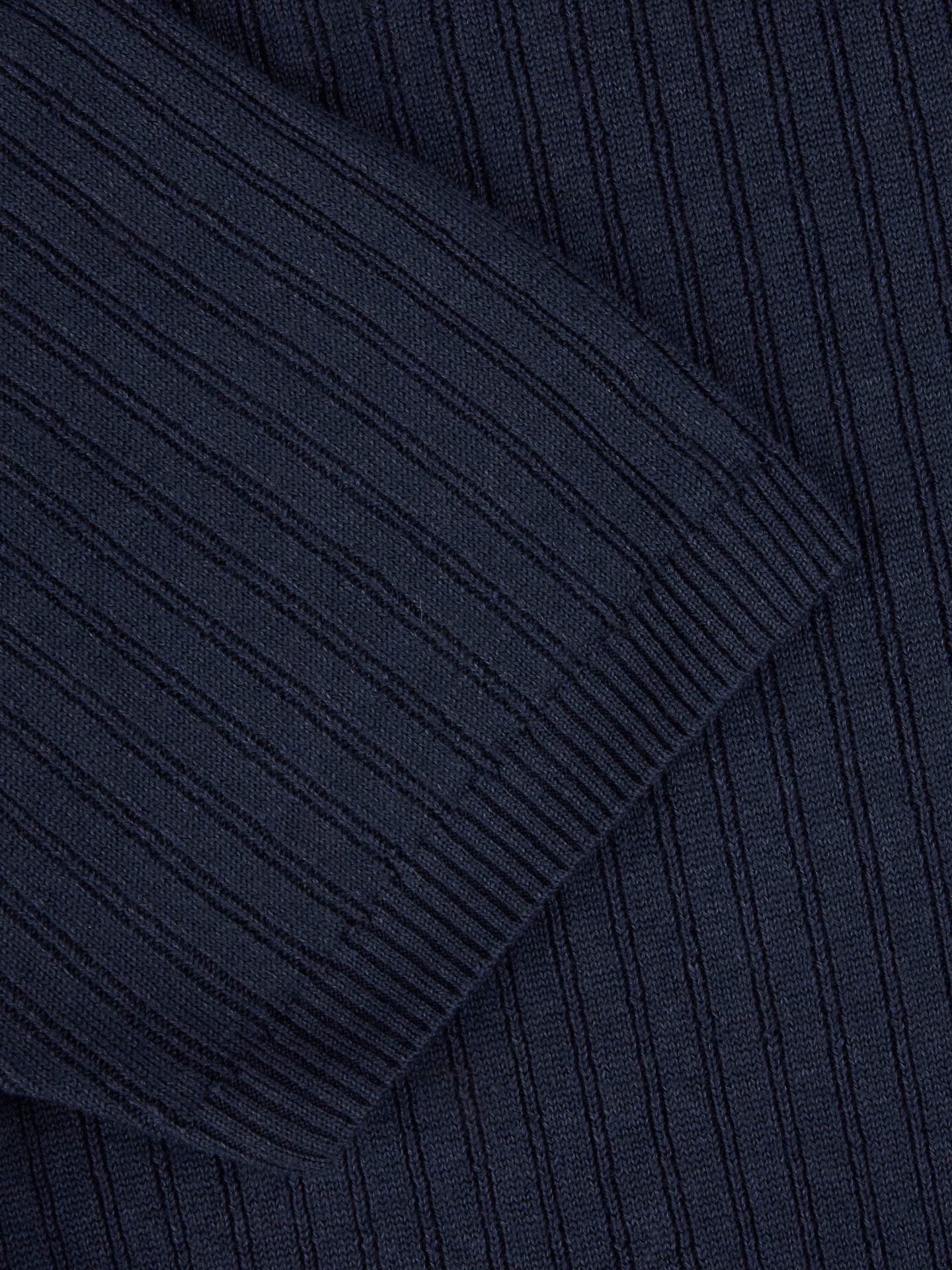 Polo Shirt Knitted Ribbed Linen / Merino Wool Dark blue