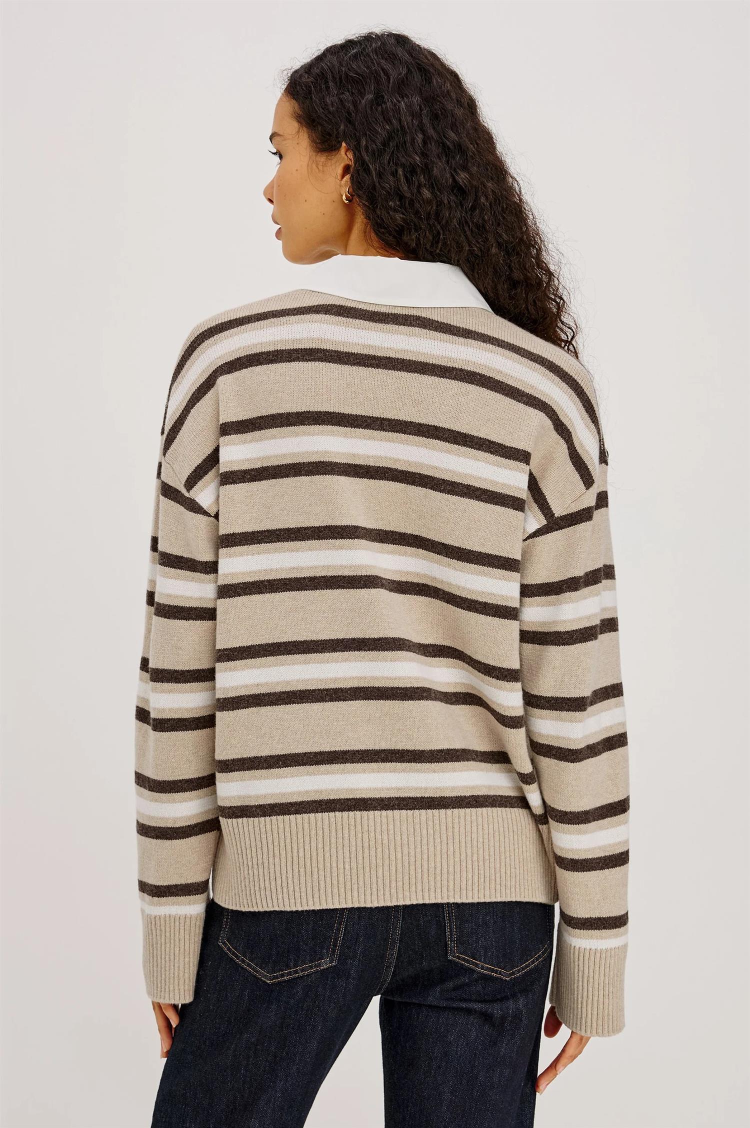 Paxton Sweater Heather Oat Stripe