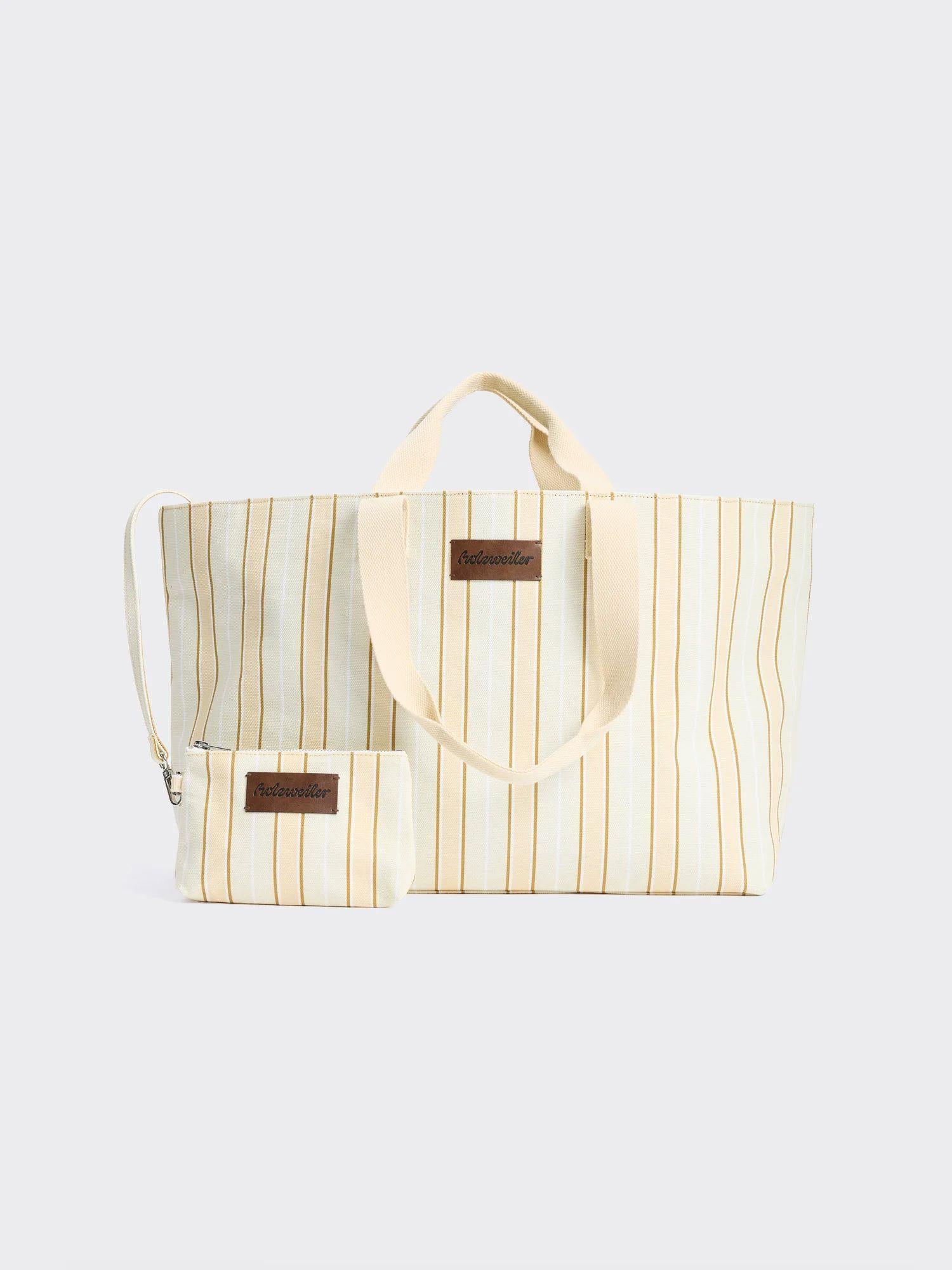 Bang Stripe Tote Bag Lt Yellow Stripe