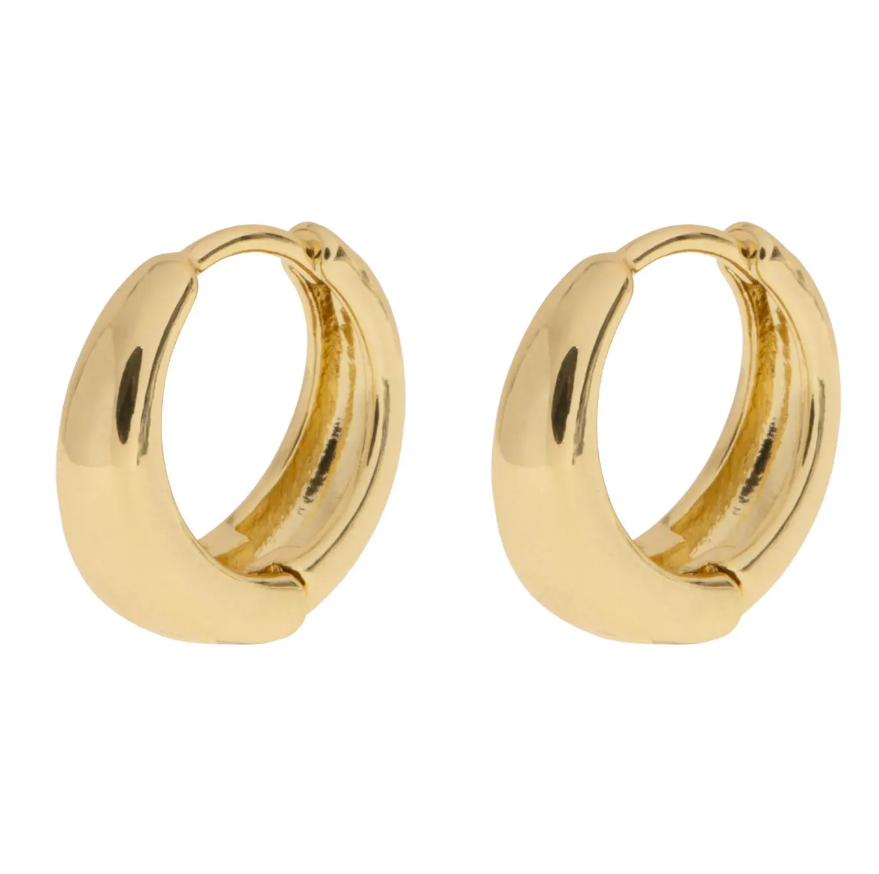 Faye - Classic Wide Hoop Earrings - Gold