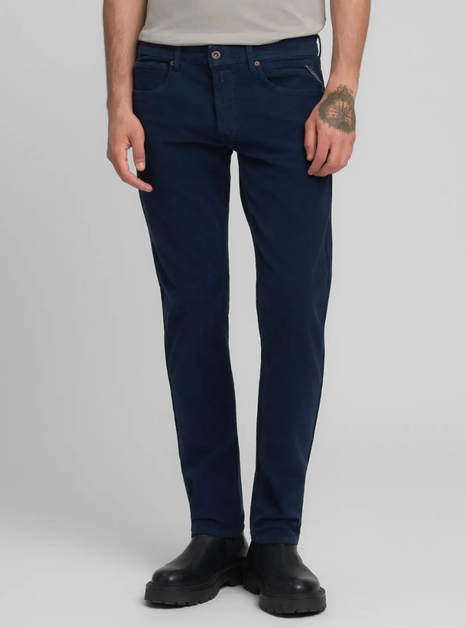 Straight-Fit Corduroy Trousers - Blue