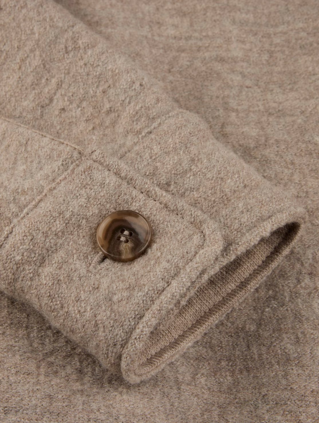 Overshirt Knitted Felted Wool Beige