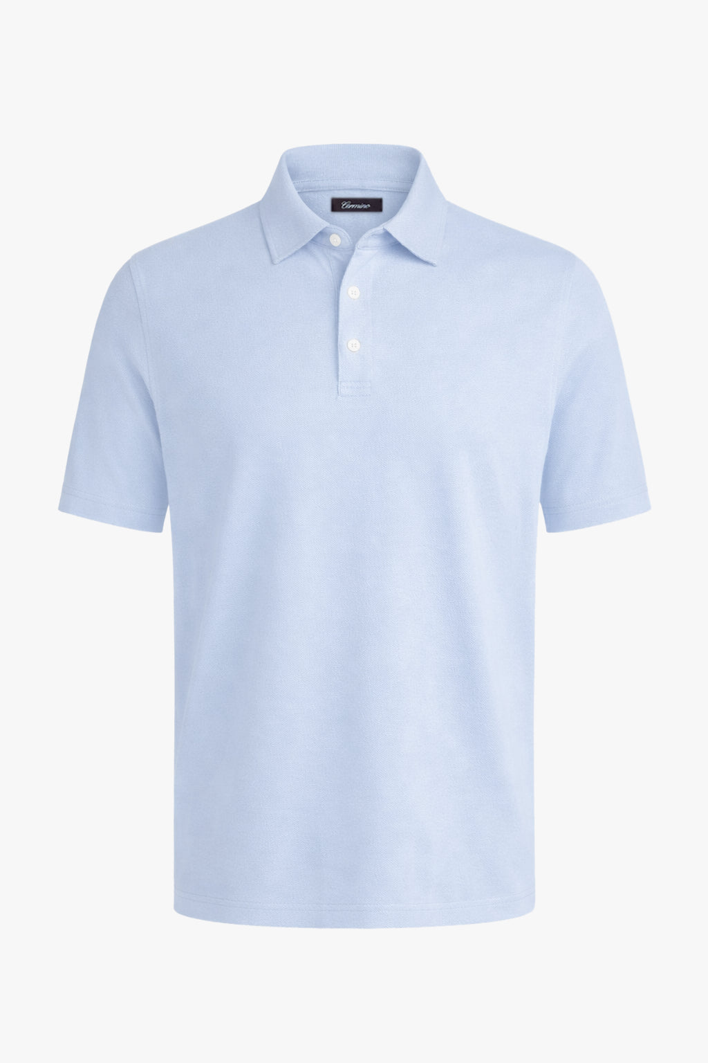 Carl Cotton Piquet Shot Sleeve Light Blue