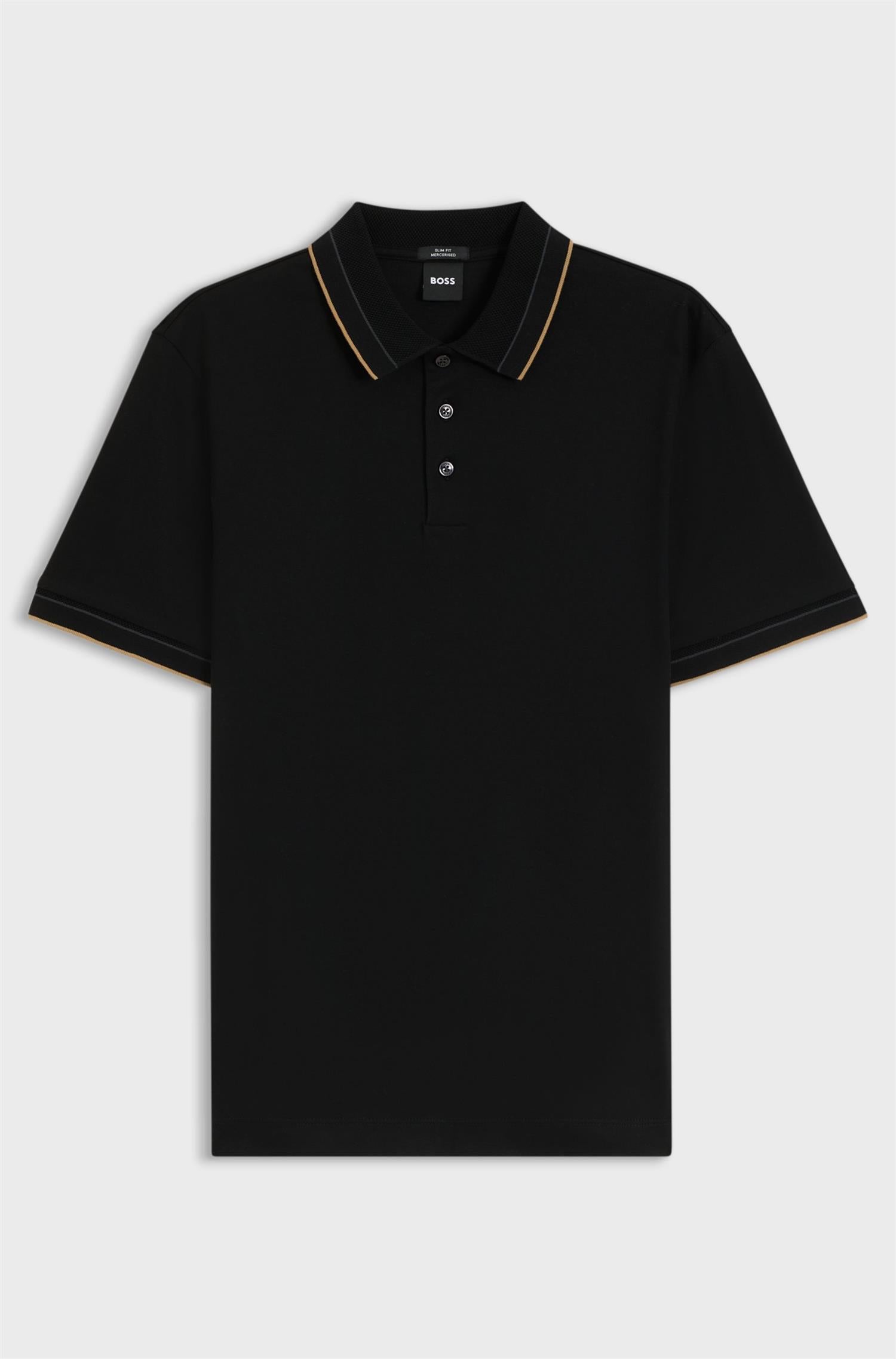 H-Phillipson Slimfit Polo In Mercericed Cotton Black