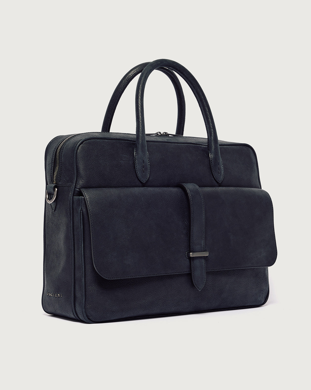 Jones Chevrette leather briefcase Black
