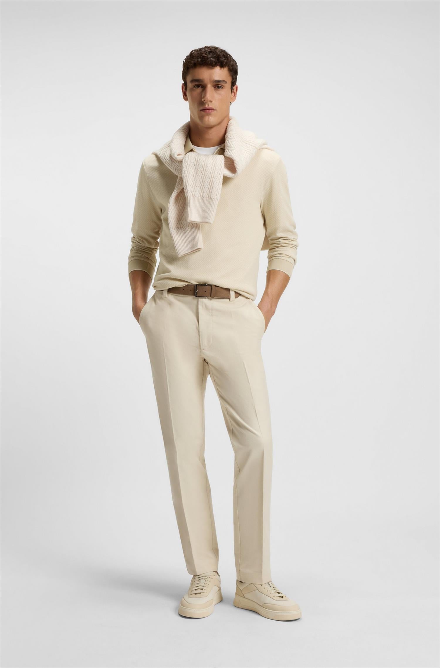 Peduzzi Mercerised Cotton Polo Shirt Natural