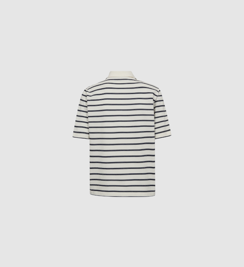 MMMilena SS Stripe Polo Tee Maritime Blue