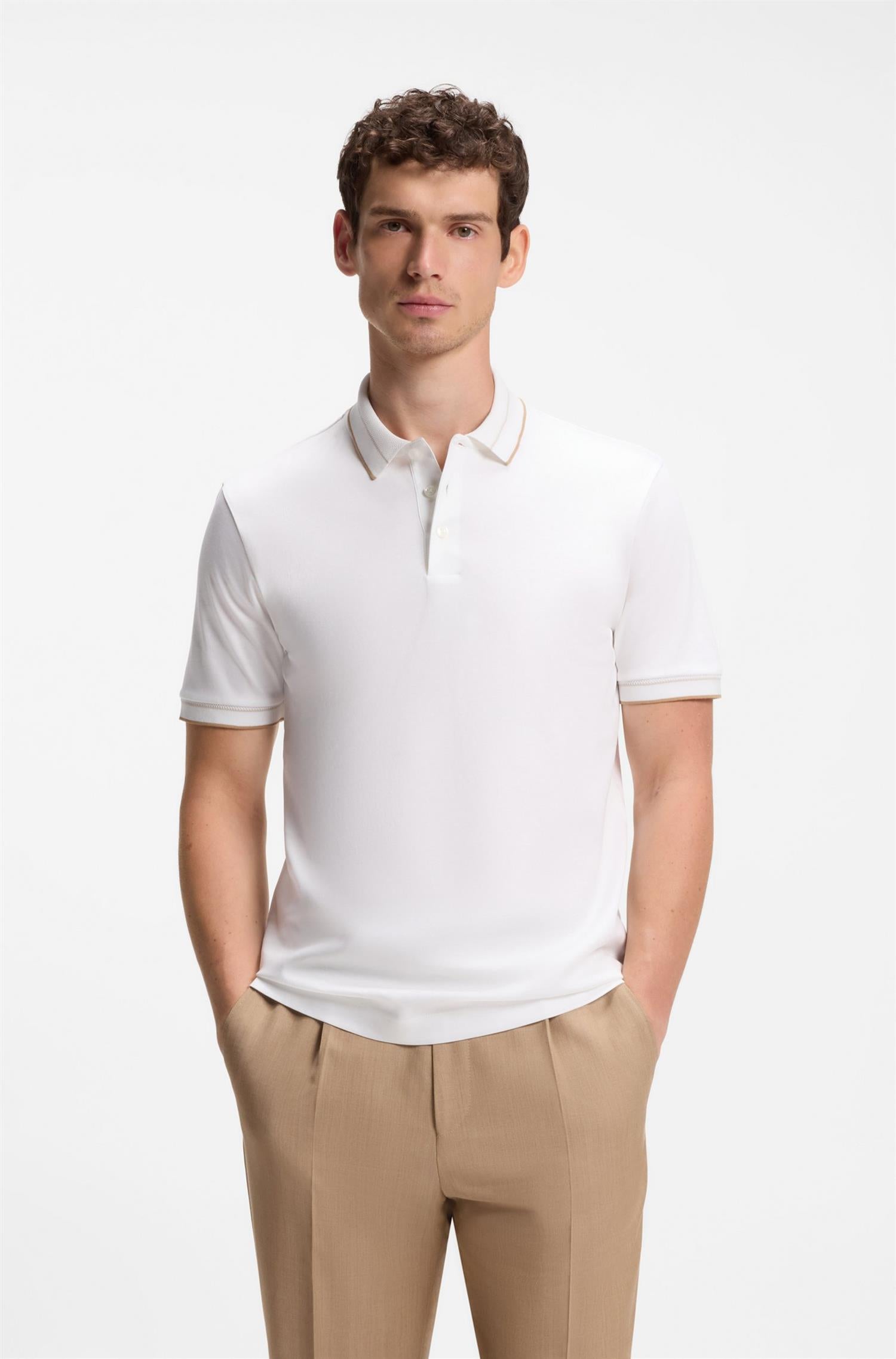 H-Phillipson Slimfit Polo In Mercericed Cotton White