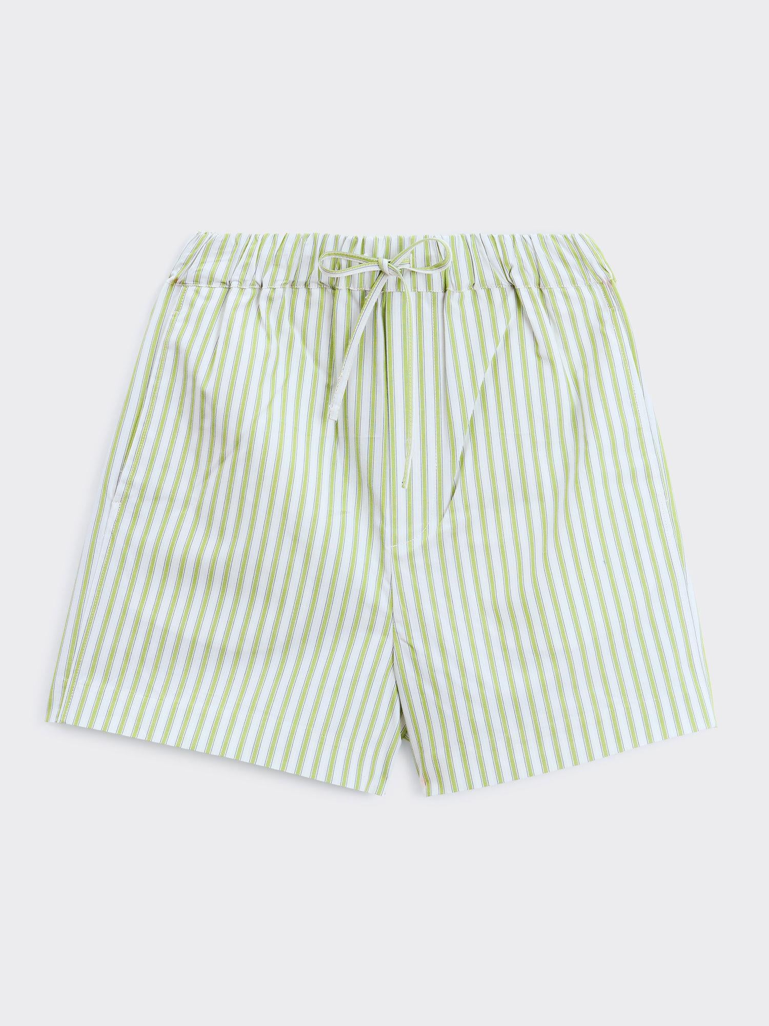 Loose Stripe Shorts Green Stripe