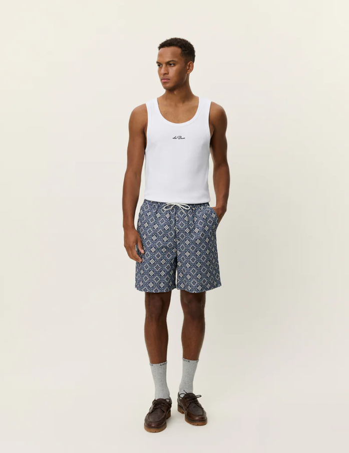 Harry Arabesque AOP Shorts Blue Fog