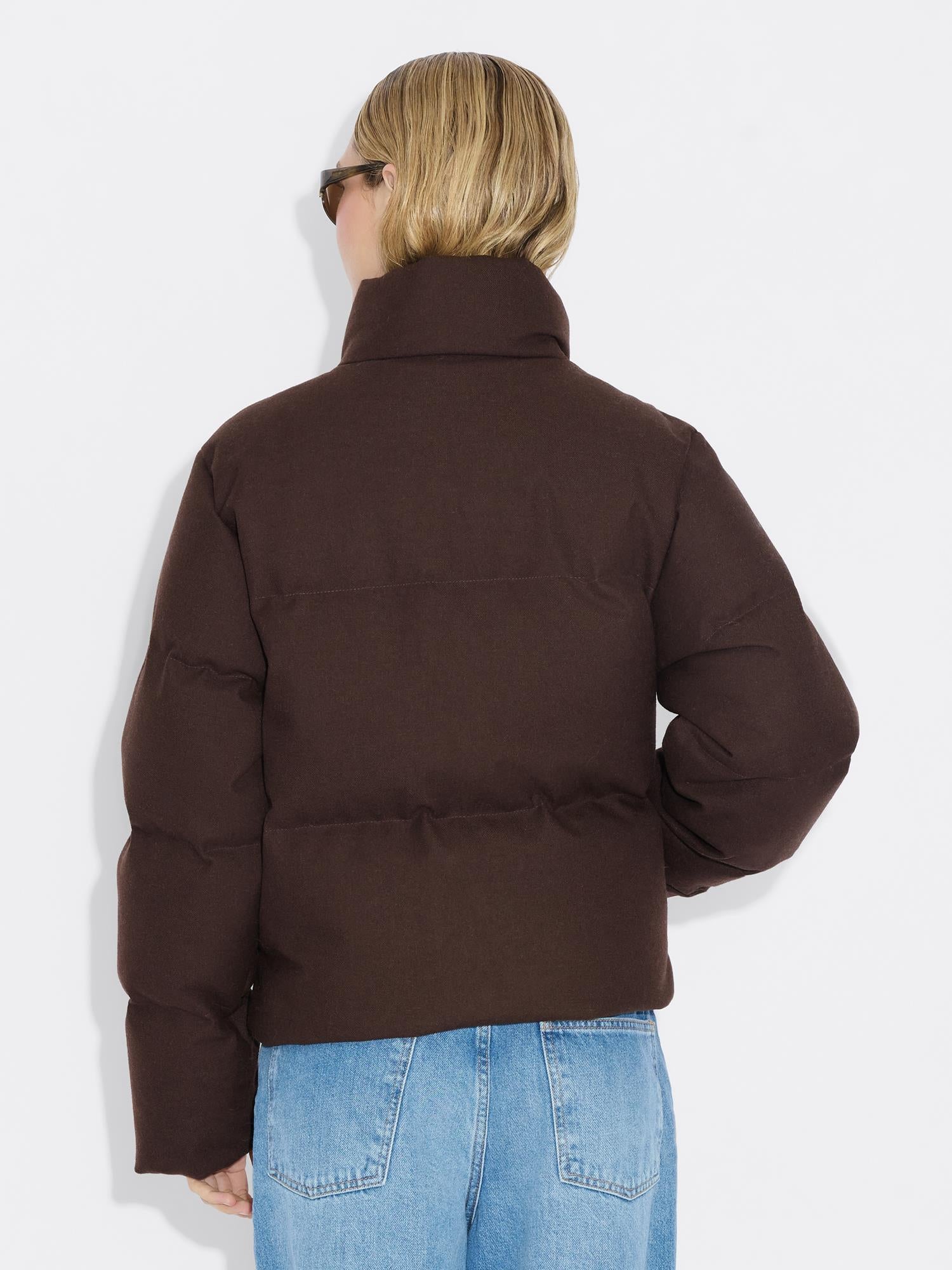 W Tech Wool Down Jacket Dk Brown