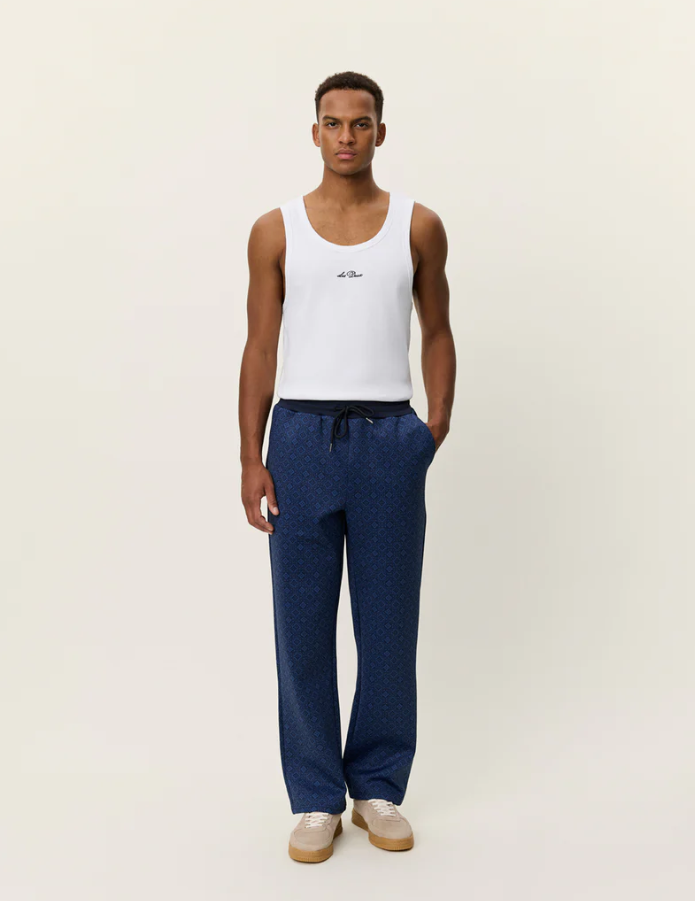 Ballier AOP Crew Casual Track Pants Dark Denim Blue