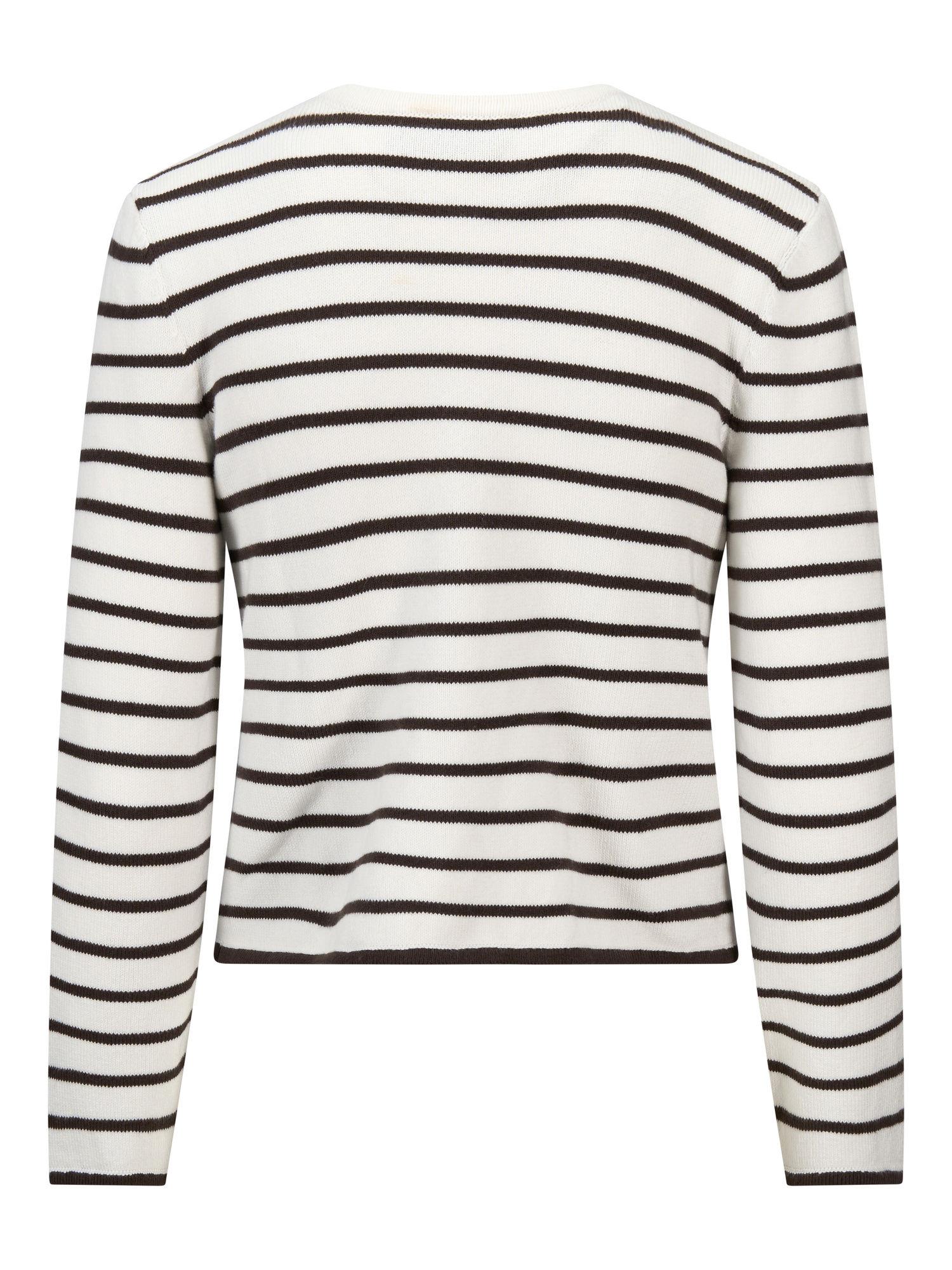 Lisa Cotton Cardigan White Brown