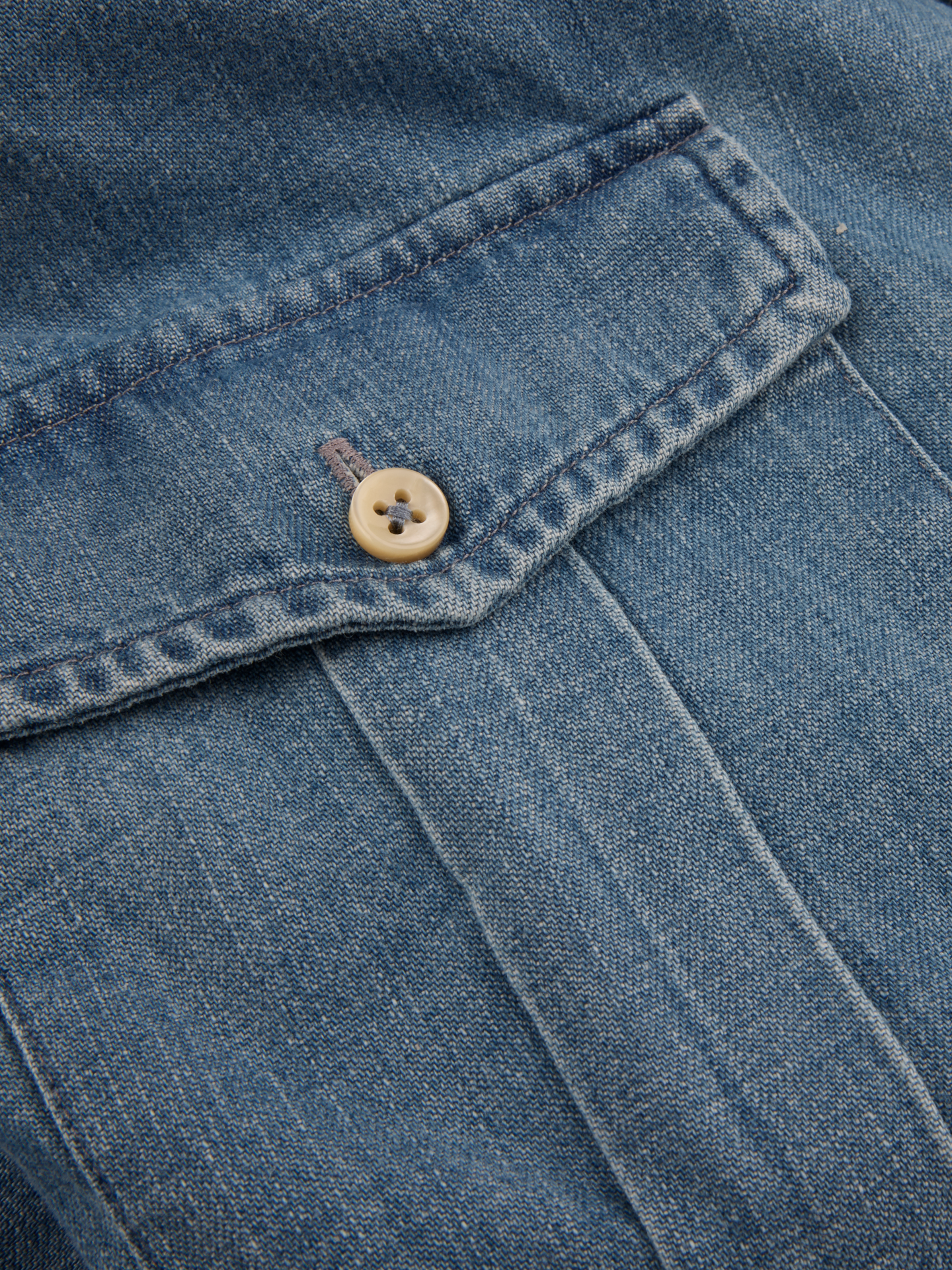 Blue Denim Slimline Shirt Double Pockets
