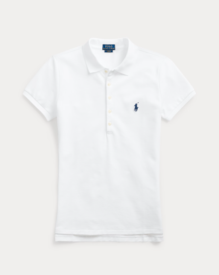Slim Fit Stretch Polo Shirt-white