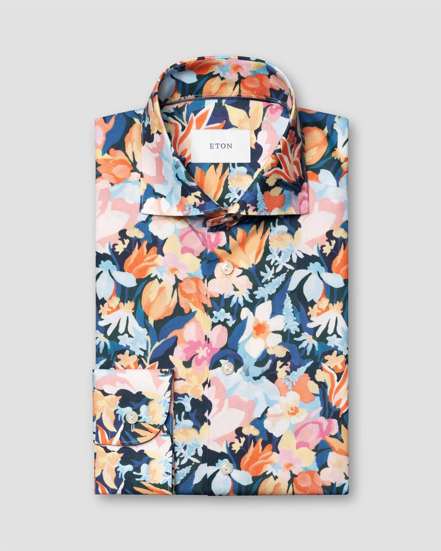 Multi Floral Cotton TENCEL Lyocell Slimfit Shirt