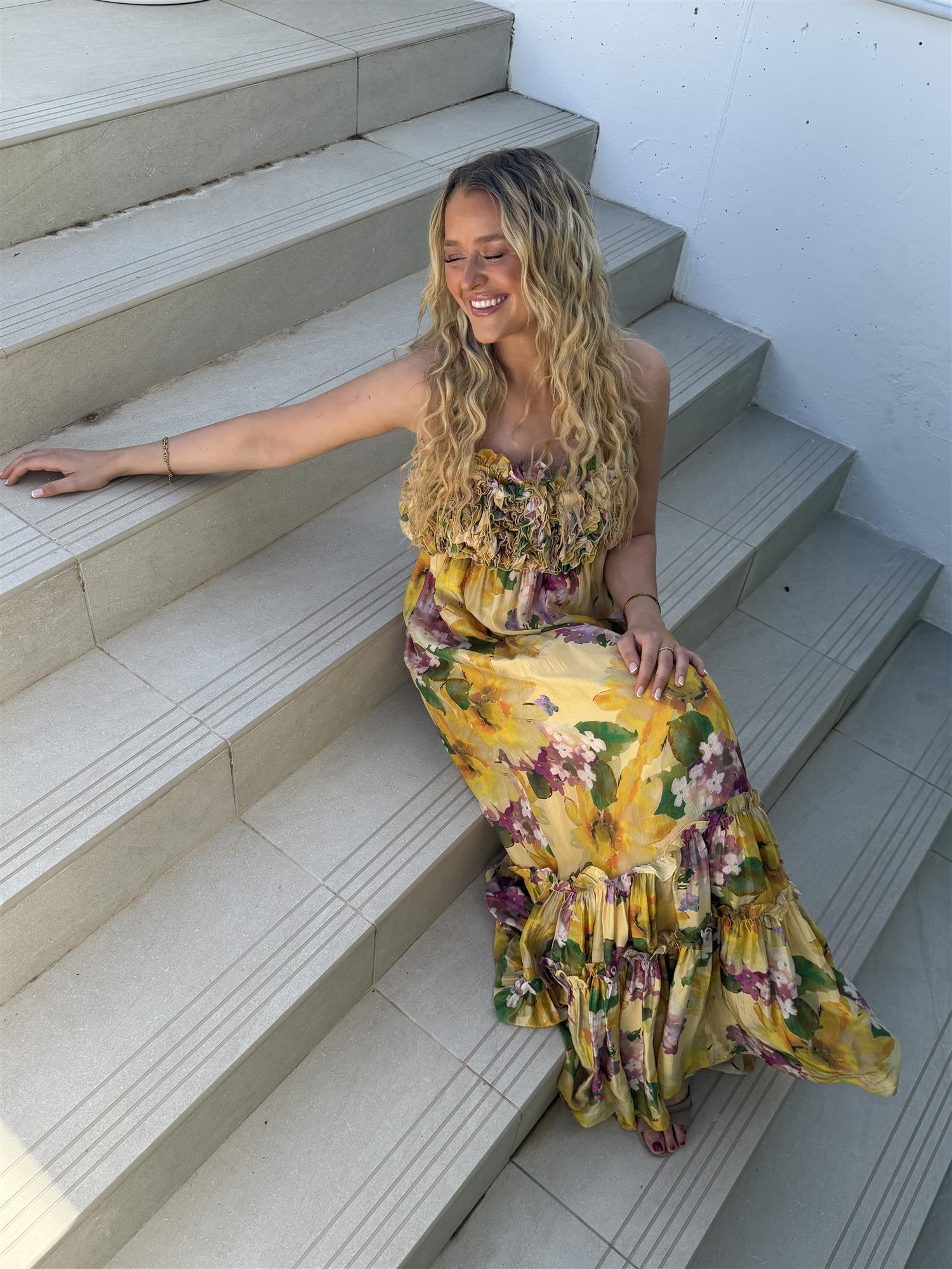 Organza Strap Dress Sunflower