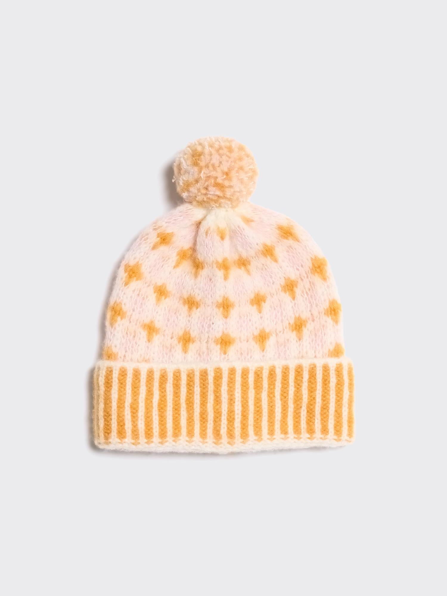 Norwegian Wool Beanie Orange Mix