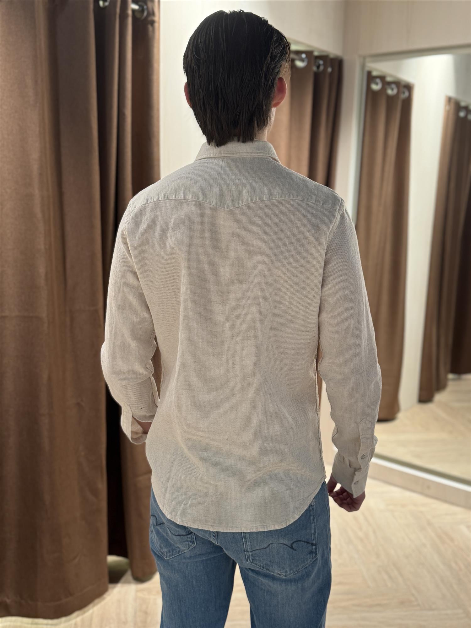 Sand Denim Structured Shirt