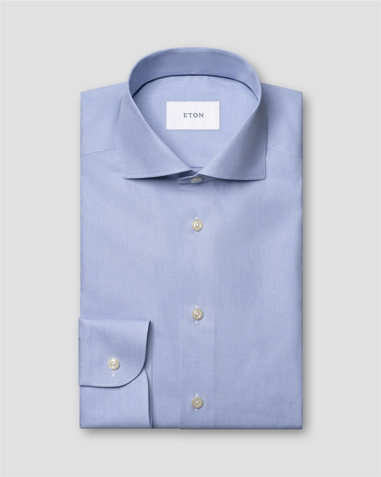 Mid Blue End on End Breeze Poplin Shirt Slimfit