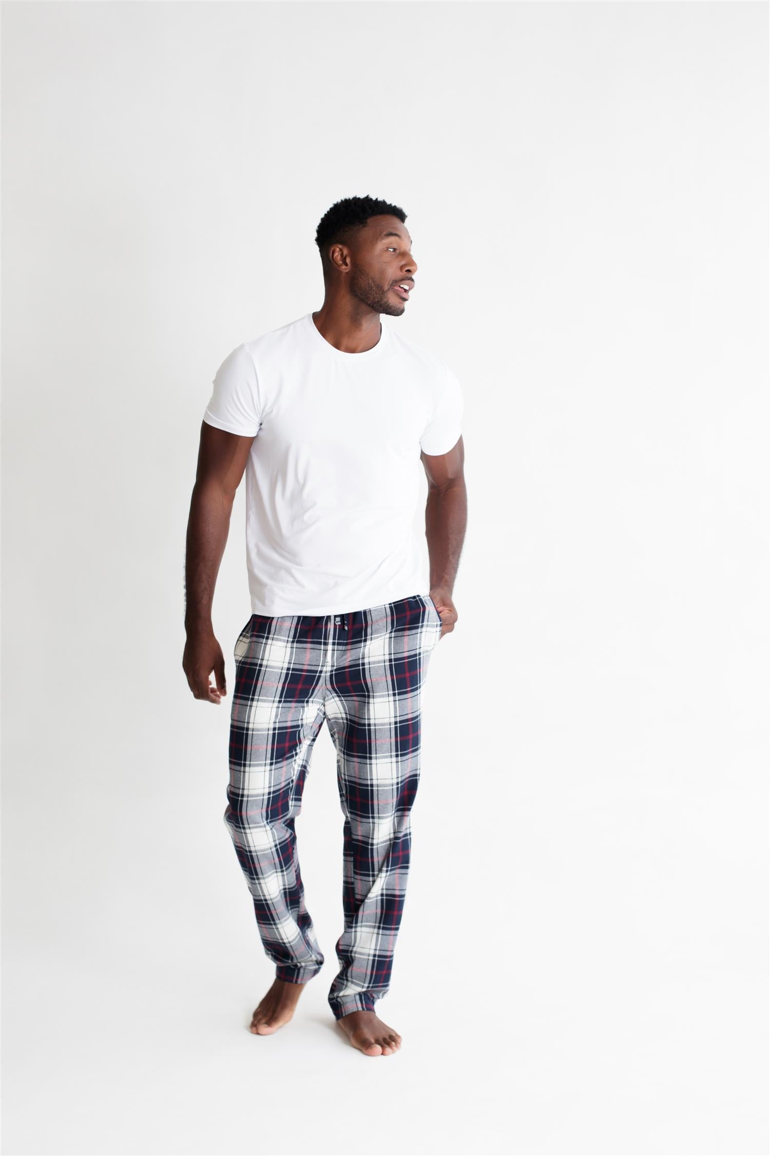 Pj Pant Cream plaid