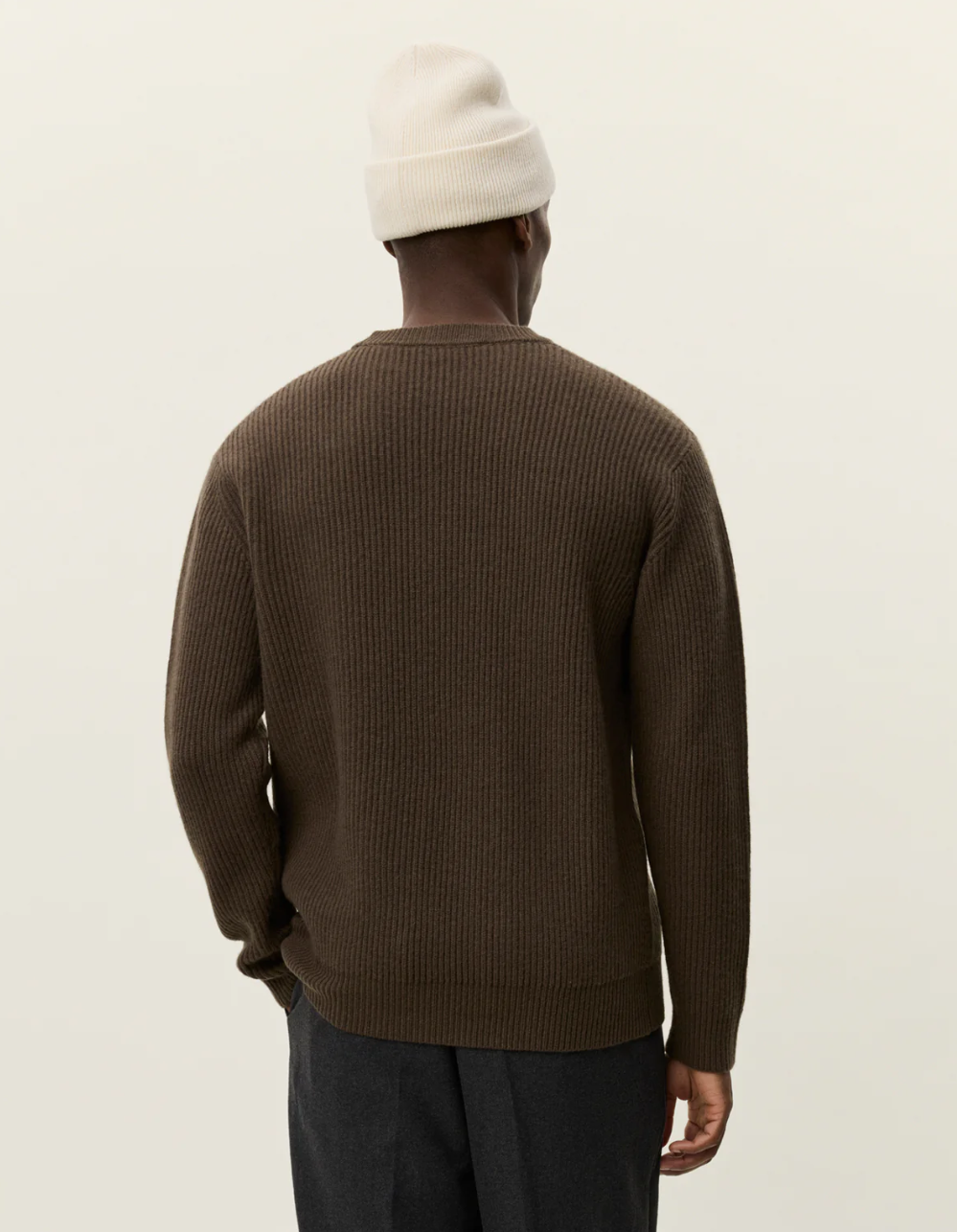 Eddie Wool Rib Crewneck Knit Teak
