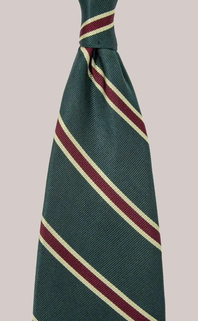 Triplestripe Silk Tie Green