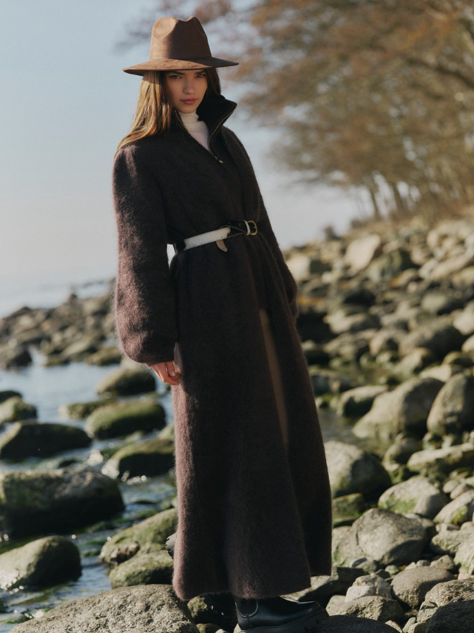 Olivia Chunky Cardigan Dark Brown