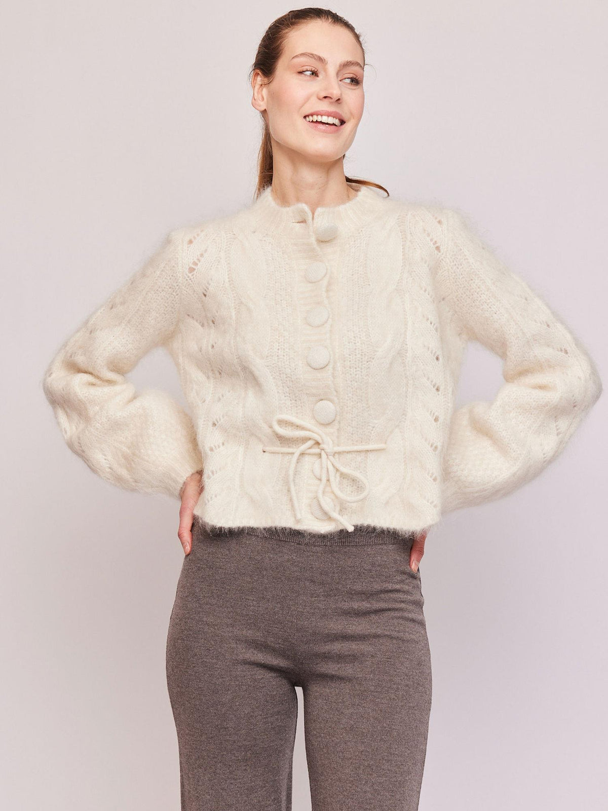 Sophia Chunky Cardigan Brigh White