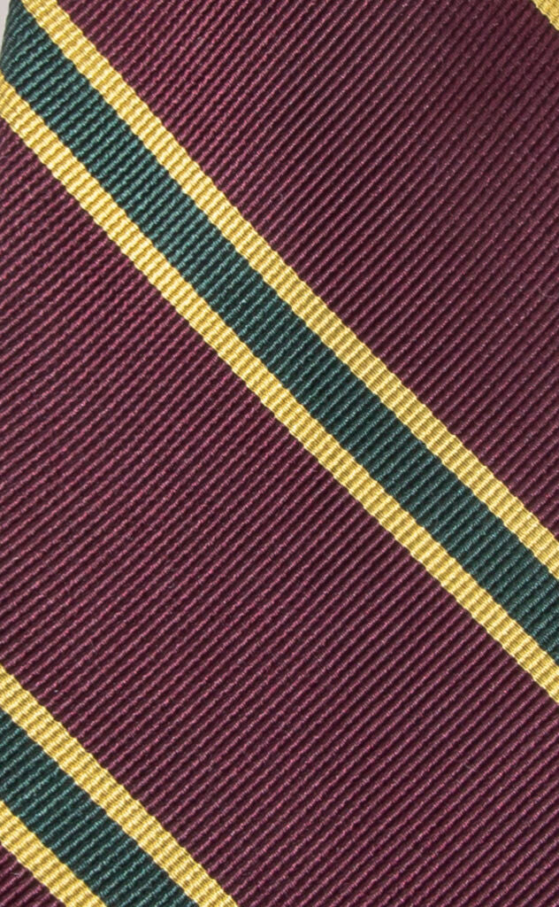 Triplestripe Silk Tie Burgundy