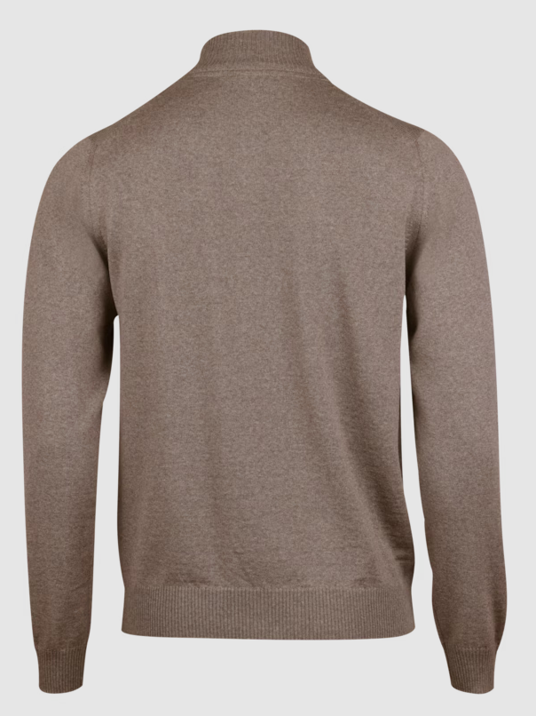 Cardigan Knitted Fullzip Merino Wool Light Brown