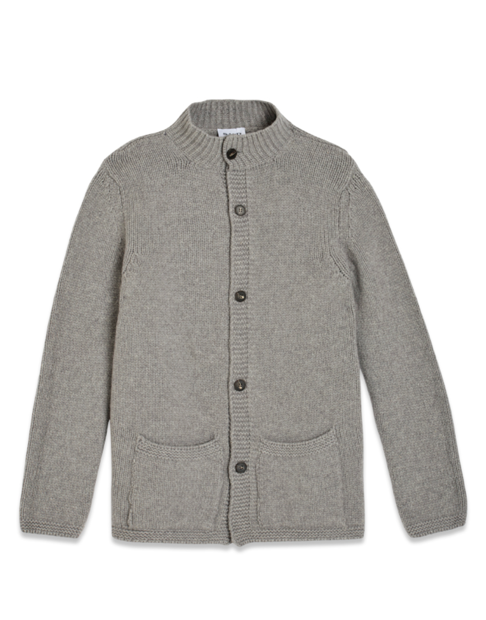 Silas Super Fine Pure Wool Cardigan Grey