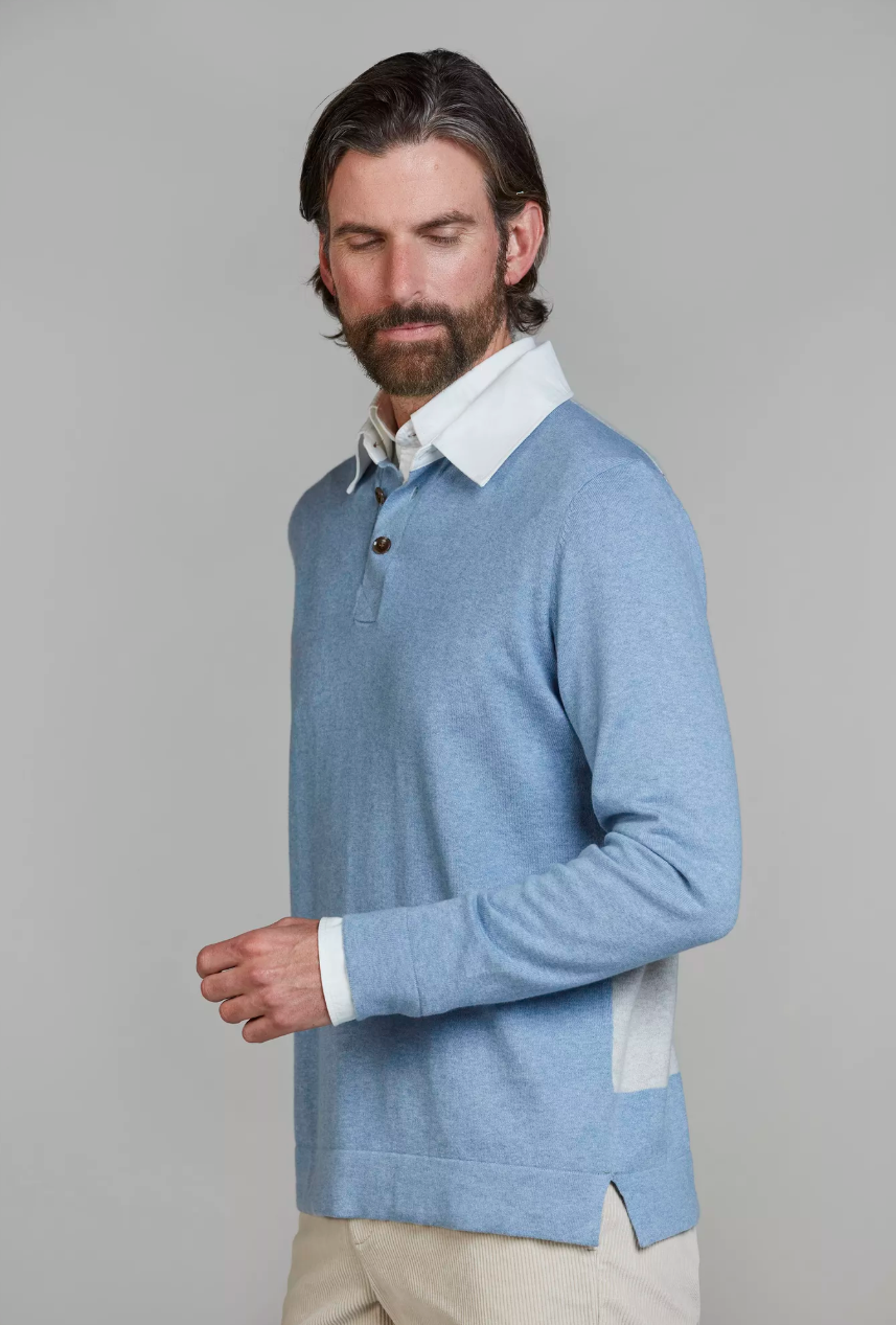 Rugger Style Knit Blue