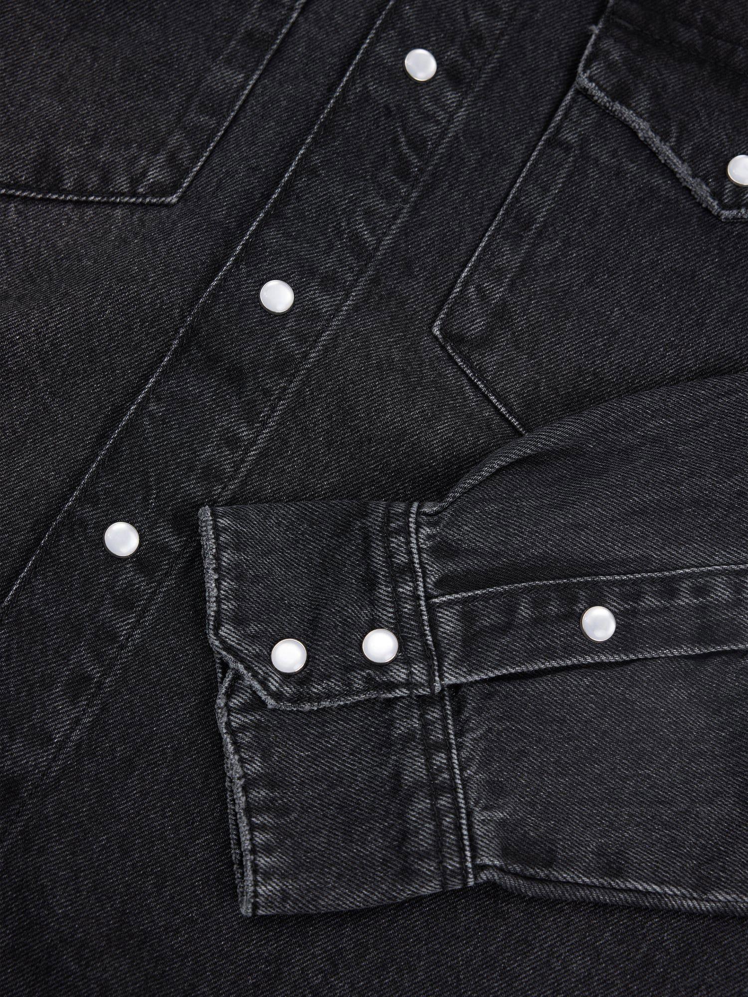M Slim Denim Shirt Black