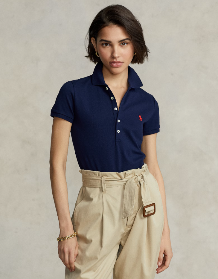 Slim Fit Stretch Polo Shirt-navy