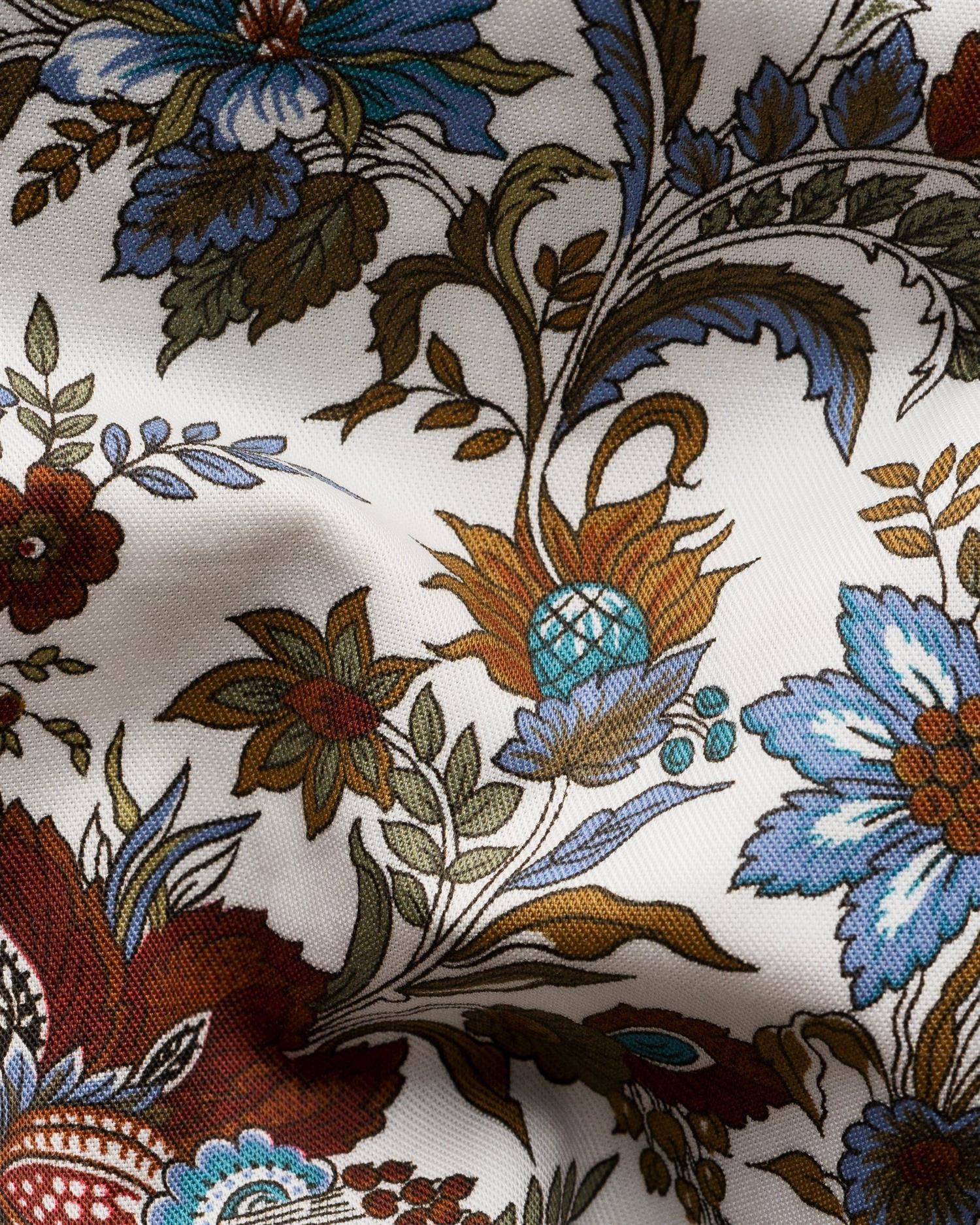 Red Floral Print Signature Twill Slimfit Shirt